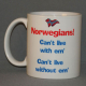 Coffee Mug - Can't live, Norwegians!